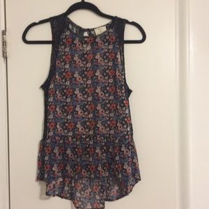 Pins and Needles Floral/Lace Tank Top